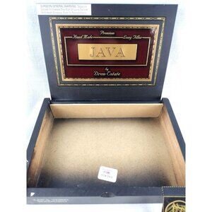 Cigar Box Drew Estate Empty JAVA Black Wooden Container Lid Rocky Patel 41803